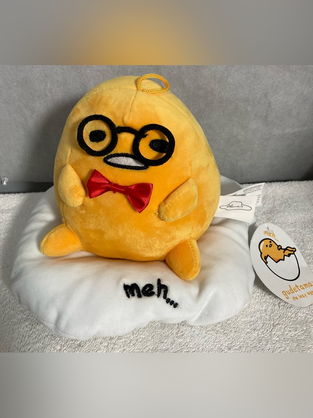 Sanrio Fiesta 2020 Gudetama 10" "Professor" Egg Plush with Tags (AUTHENTIC)